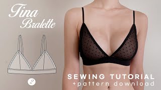 Tina Bralette (view 2) / Sewing Tutorial + Pattern Download + Pattern Hack / 티나 브라렛 만들기