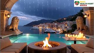 3 hours Luxury View Of Gentle Soft Light Cozy Rain Sounds Noise with white noise and Chamomile Tea screenshot 4