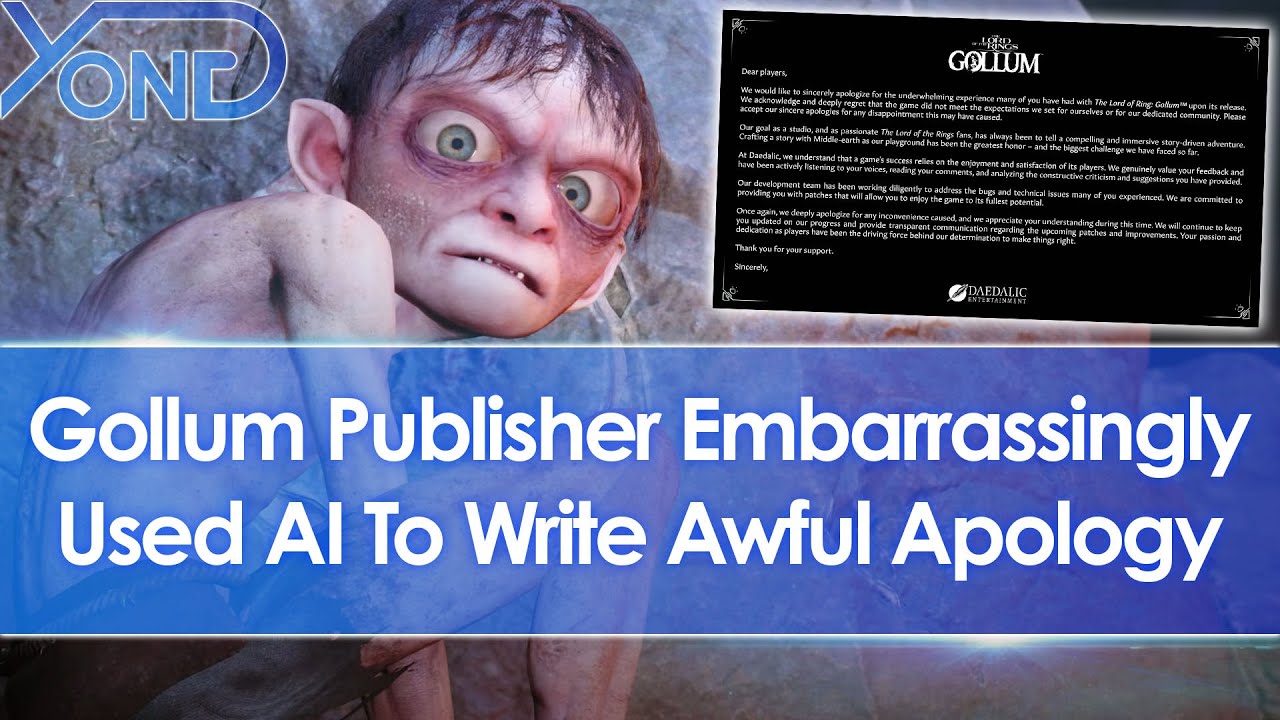 Report Claims LOTR: Gollum Publisher Used AI To Write Apology