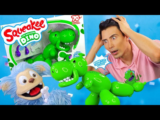  Squeakee The Balloon Dino  Interactive Dinosaur Pet Toy That  Stomps, Roars and Dances. Over 70+ Sounds & Reactions, Multicolor : Toys &  Games