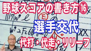 野球のスコアブック書き方 代打 代走 投手交代 選手交代編 Youtube 野球のスコアブック書き方 代打 代走 投手交代 選手交代編 Youtube