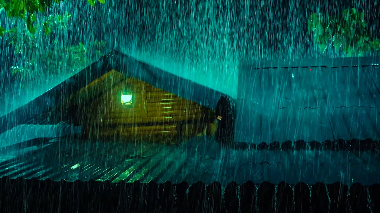 Maximum Relaxation and Sleep Soundly with Torrential Rain & Powerful Thunder on a Tin Roof at Night