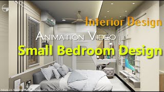 12’ x 11’ size bedroom design | small bedroom design idea | architecture animation Interior Design