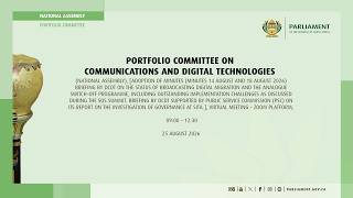 Portfolio Committee on Communications and Digital Technologies, 25 August 2026