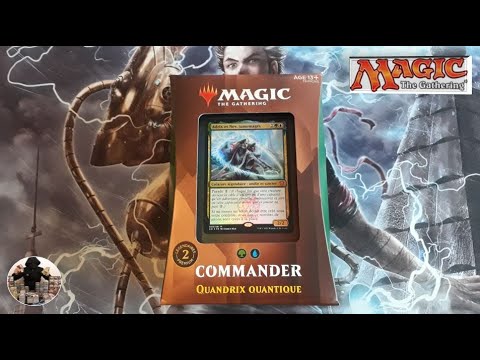 I open the deck commander Strixhaven Quandrix Quantique, Magic The Gathering cards