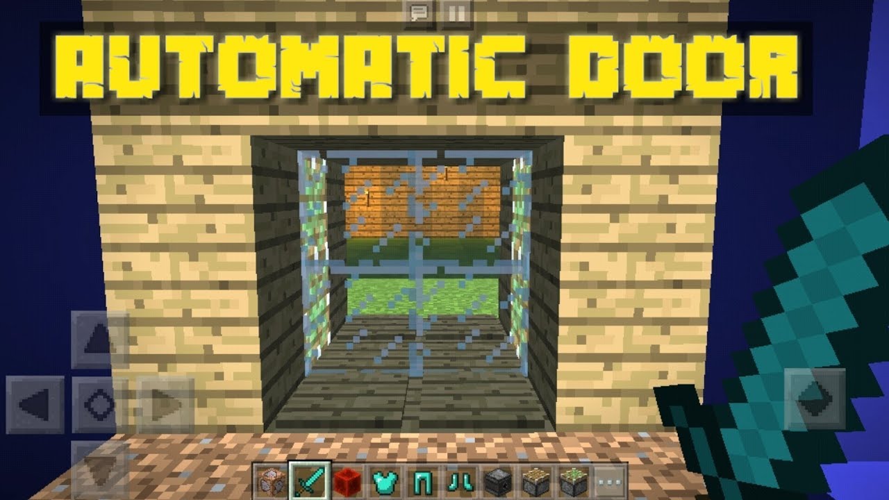 How to Make Automatic Door in MINECRAFT PE | Redstone and Piston