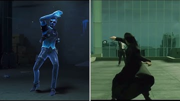 Fortnite x MATRIX - Neo’s Bullet time emote VS MOVIE