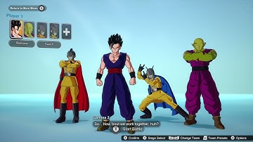 Gohan, Piccolo, Gamma 1, and Gamma 2 team interaction - Dragon Ball Sparking! Zero