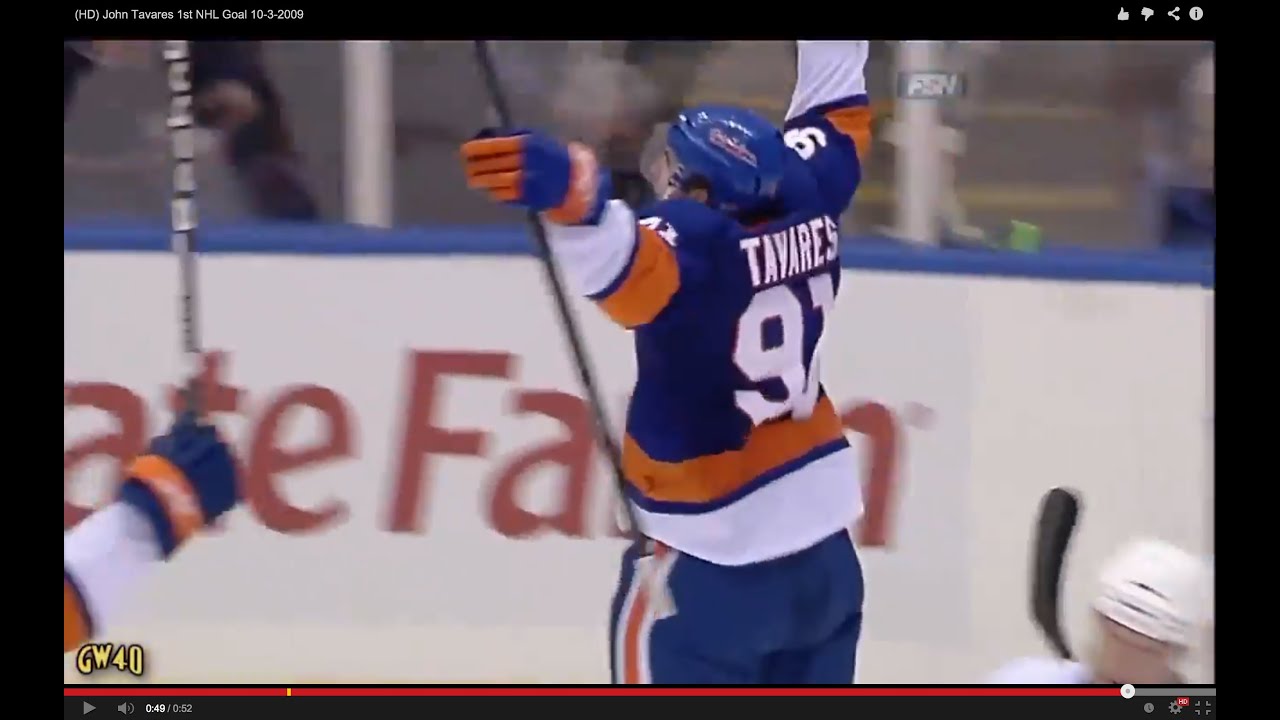 John Tavares' First NHL Goal - Oct 3rd 