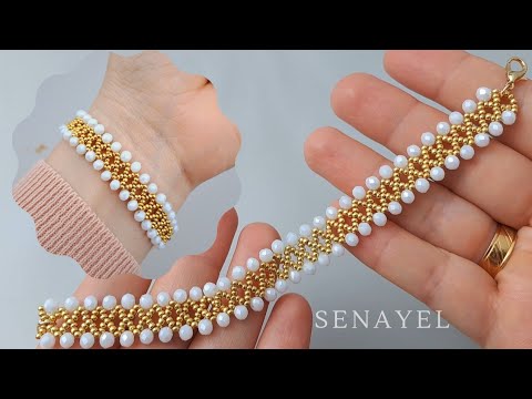 Çaprazlama Şık Kristal Bileklik Yapımı. Elegant Crystal Bracelet Making.  #beading #tutorial