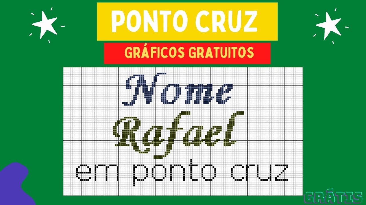 Nome Rafael Em Ponto Cruz Nome Rafael em Ponto Cruz para bordar - YouTube