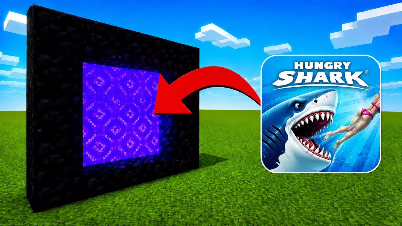 How to make a portal Hungry SHark in minecraft. - YouTube