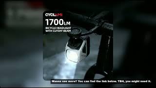 CYCLAMI CYC1700 Wireless Remote Hanging Bike Headlight High Brightness Cutoff Line Front Light 4000m