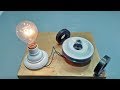 Free Energy Generator homemade with Magnet and Motor + Nutt Output 220 Volts Light Bulb