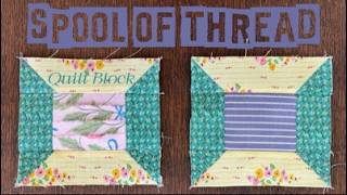 Fun Selvedge Quilt Block- Spool of Thread Boho Heart BOM Month 3
