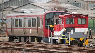 しなの鉄道SR1系S202編成(仮台車)構内移動　長野総合車両センター