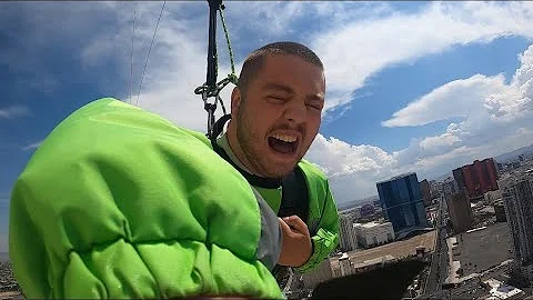 Jumping off the Las Vegas Stratosphere Sky Jump ( Would YOU do this?)