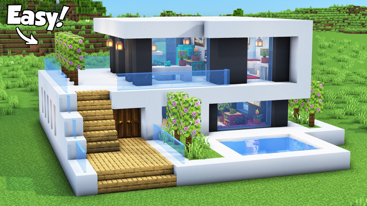Minecraft: How to Build a Small Modern House Tutorial (Easy) #71 ...