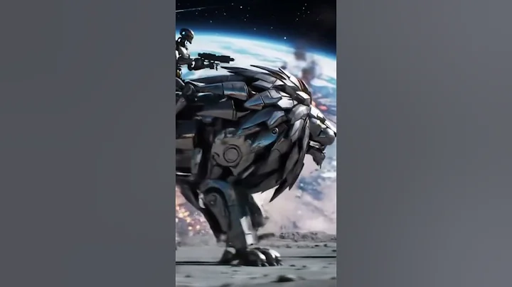 Robot Lion Vs Aliens on the Moon #robot  #lion #alien