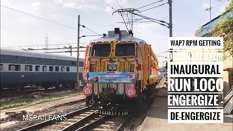 WAP7 RPM getting Decorated for INAUGURAL RUN Chennai Kevadiya Express • Indian Railways