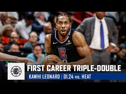 Kawhi Leonard Records First Career Triple Double vs. Heat | LA Clippers.=