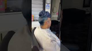 Relaxer touch up w updo naturalhair silkpress quickweave hairstyle updo