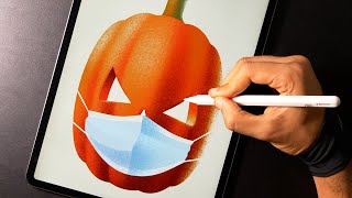 Pumpkin in a Mask | Digital Art