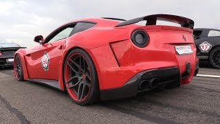 Ferrari F12 N-LARGO NOVITEC ROSSO - Brutal REVS \& Drag Racing!