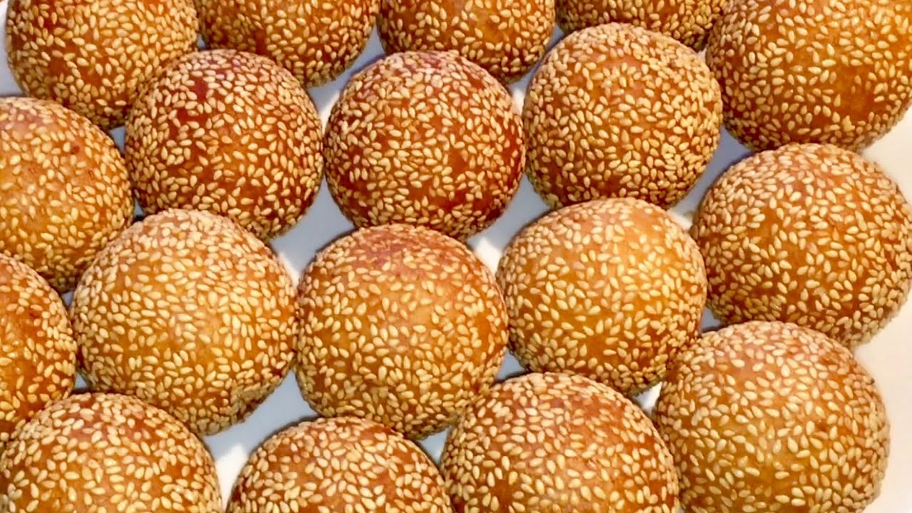 CÁCH LÀM BÁNH RÁNBÁNH 9 TÚIBÁNH CAMHow to make sesame balls YouTube