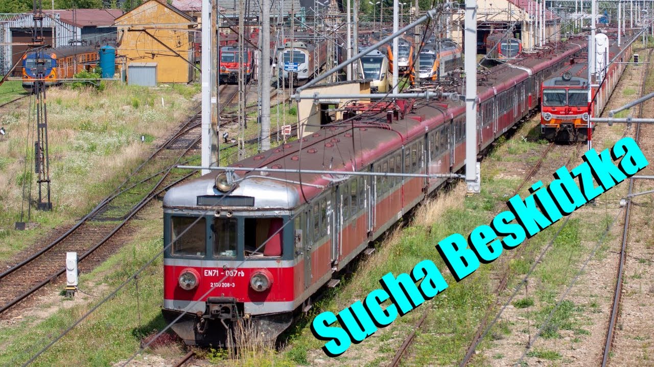Baza PolRegio w Suchej Beskidzkiej - Mini Cmentarzysko Pociągów! *Bordowe EN57/EN71*