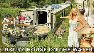 She Lives Full-Time on Her Self-Built Boat by Alternative House 4,938,935 views 6 months ago 14 minutes, 50 seconds