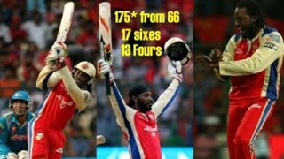 Chris Gayle - 175 runs 66 balls । Chris Gayle Fastest Batting । श्री गणेशाय नमः