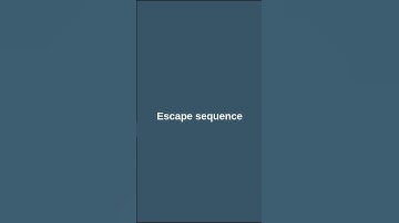 Escape sequence  #computereducation