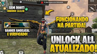 ATUALIZOU! 😱 UNLOCK ALL FUNCIONANDO NA PARTIDA, CONTANDO DANO SEM PING ALTO PARA ANDROID GRÁTIS!