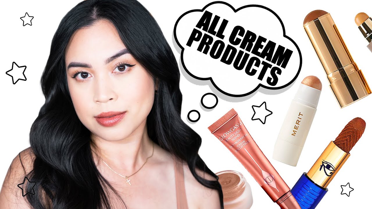 fresh face makeup using ALL cream products merit bronze balm