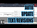 Easy autocad trick to automate layout text auto update revisions titles  more on all sheets