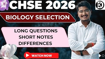 CHSE  2026 Class 12th IMP Questions #biology #chseodisha #importantquestions #selective questions 