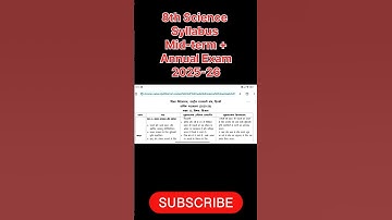 class 8 science mid term syllabus 2025-26 | class 8 science annual syllabus 2025-26 | #exam #shorts