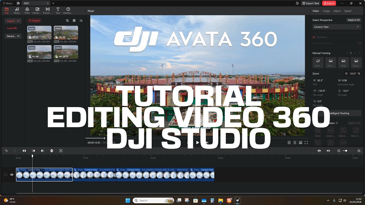 DJI STUDIO - Tutorial Editing Footage Drone DJI AVATA 360 - YouTube