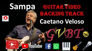 Video thumbnail of "Sampa Caetano Veloso playback karaokê GVBT Guitar Video Backing Track cifras e letras animadas"