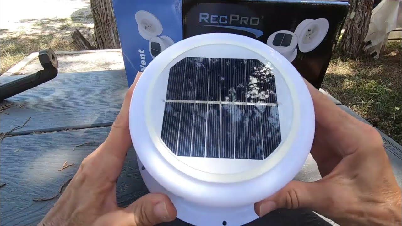 RecPro RV Solar Ventilation Fan Solar Powered Ceiling Vent with Fan