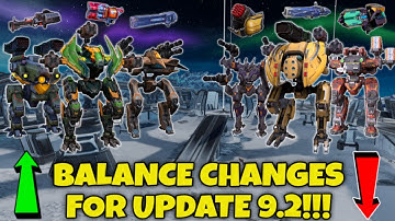 NEW BALANCE CHANGES FOR UPDATE 9.2 IN WAR ROBOTS!!!