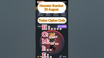 30 August Hamster Kombat Daily Cipher Code #youtubeshorts #shorts #short