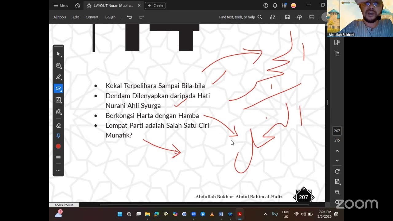Pengajian buku NURAN MUBINA Juzuk 13 Sempena hari ke 13 Ramadhan, Selasa, 4 Mac 2026, Surau Muwafaqa