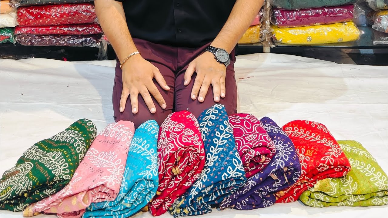 🔥New Bandhani Chiffon Saree | New colour Matching | Saree Ghar Jaipur | Best Saree Shop in Jaipur🔥