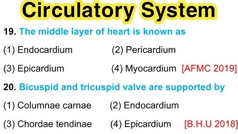 mcq on circulatory system || body fluid and circulation