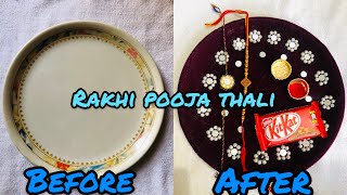 Very easy thali decoration idea/Rakhi thali decoration/ Rakshabandhan pooja thali