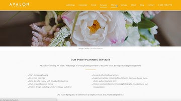 Avalon Catering Website Design