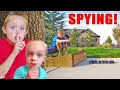 Spying on Jack to Sneak his Hot Wheels Monster Truck Toys!  Kids Fun TV!