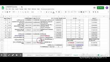 LOGEST Simple Exponential Regression using Matrix Solution
